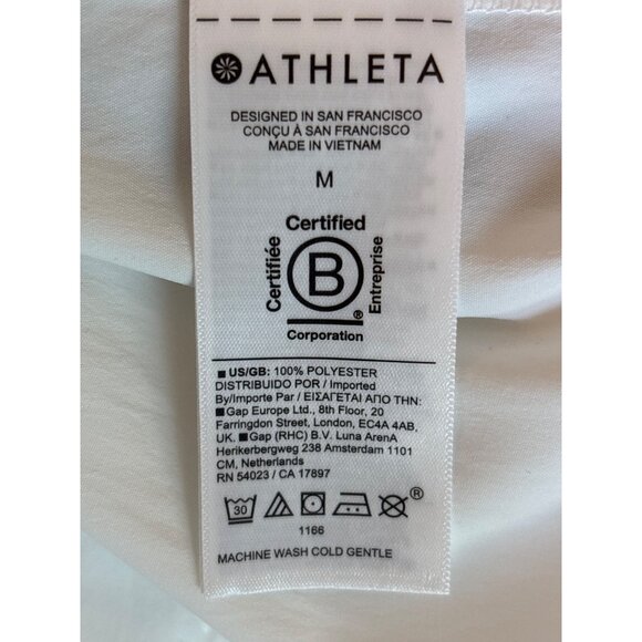 Athleta Womens Shirt Size M Shacket Tunic Pullover White Elastic Waist Oversized - Picture 10 of 10